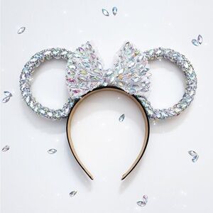 Sparkling Iridescent Crystal Minnie Mouse Ear Headband